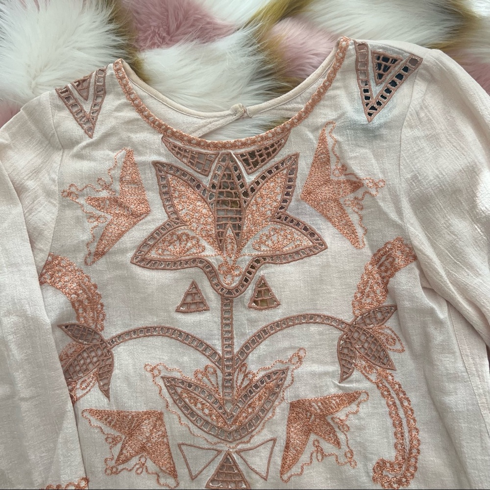 Free People LS embroidered top - XS - Picture 2 of 4